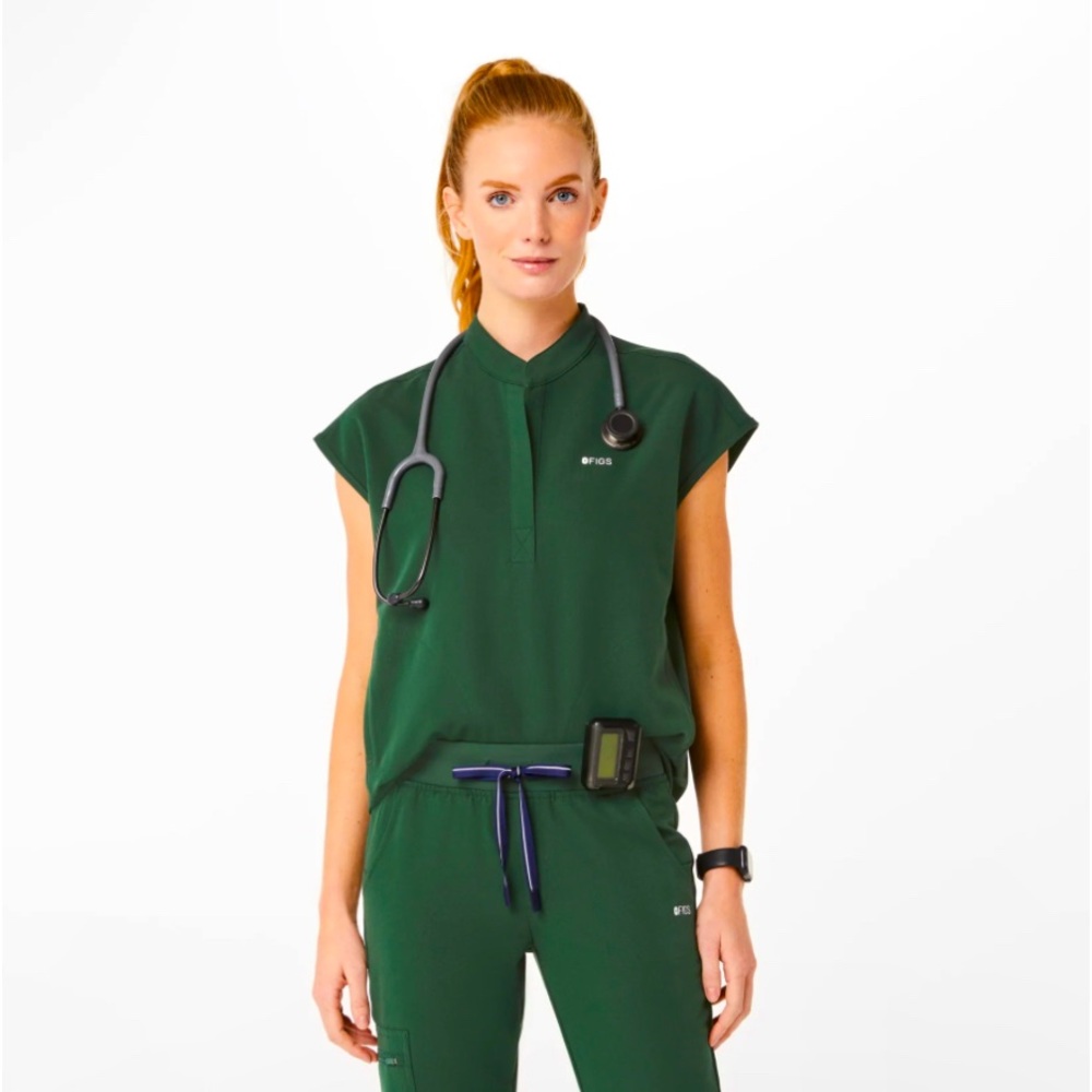 XXL FIGS British Racing Green Rafaela Top. BNWT
